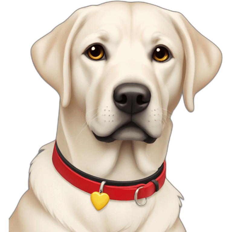 Labrador noir collier rouge emoji