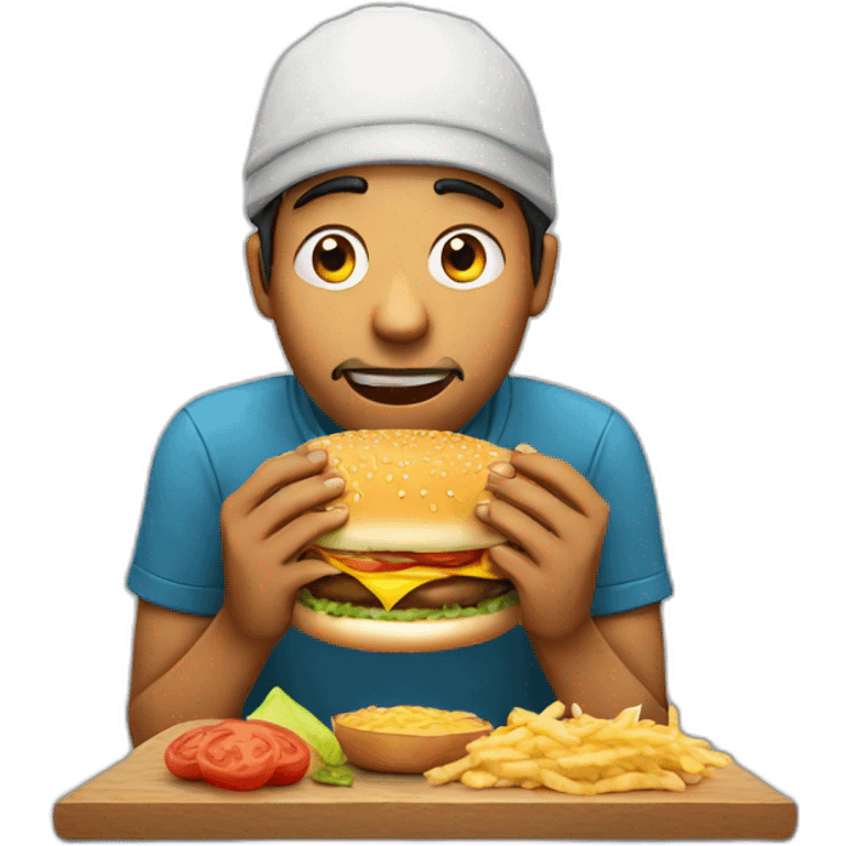 a person from India eating a burger emoji