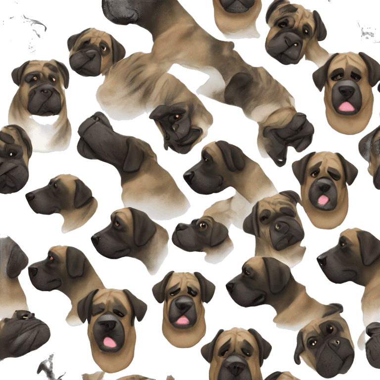 Black and brindle mastiff emoji