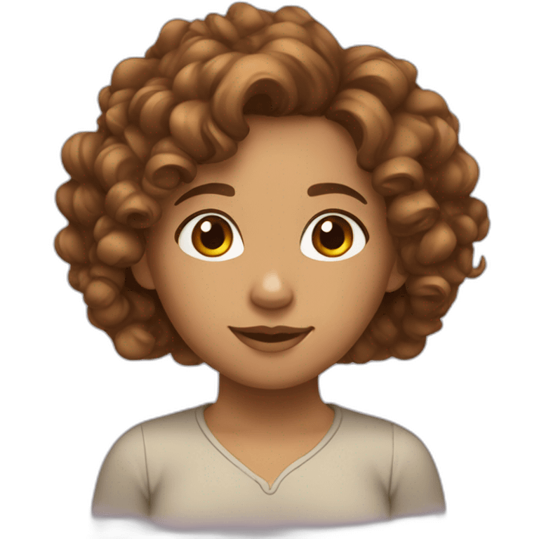 girl-tan-brown-hair-curly emoji