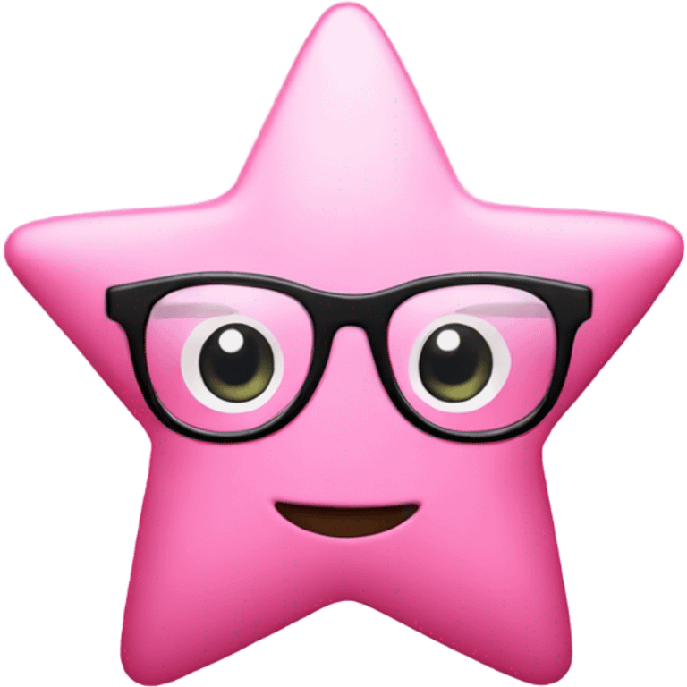 Pink star with glasses  emoji