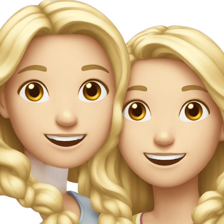 two white girls being happy emoji