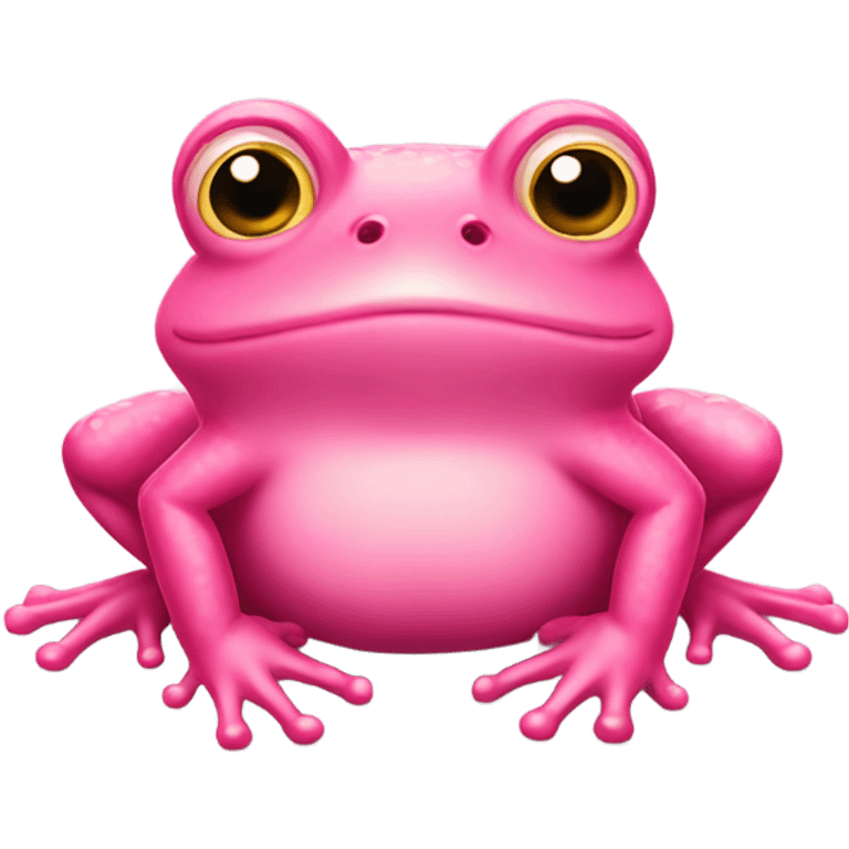 Big pink frog cute emoji