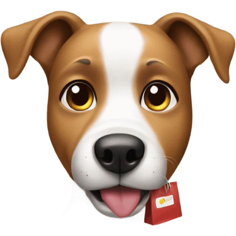 a dog going shopping  emoji