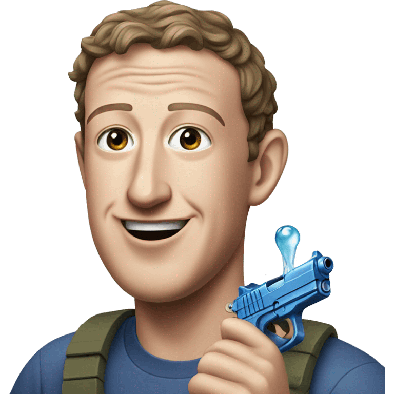 mark zuckerberg holding a water pistol emoji