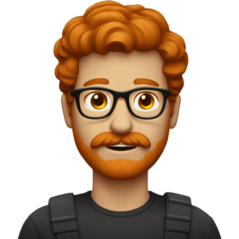 Redhead man glasses mustache  emoji