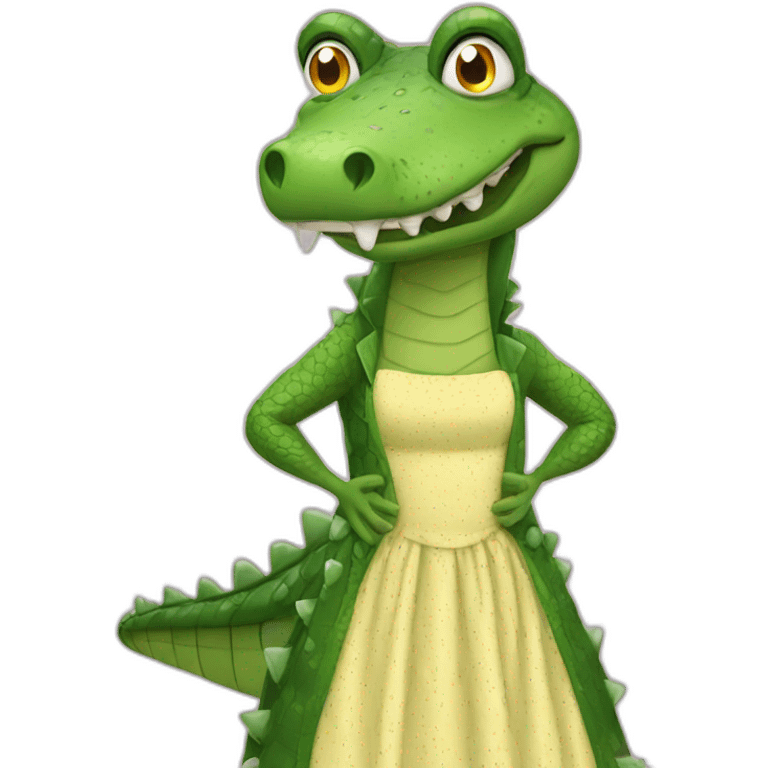 ugly crocodile in a dress emoji