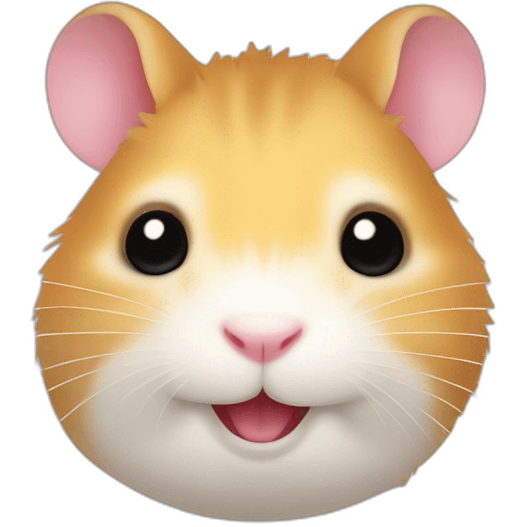 Hamster with chubby cheeks and rings on teeth with smile emoji