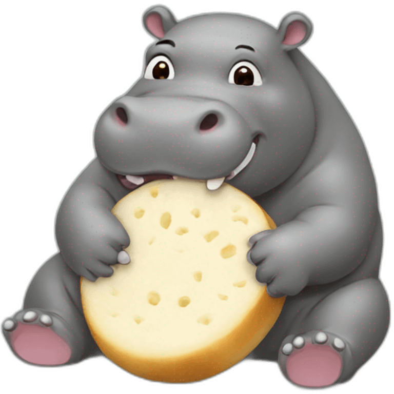 Hippo eating baozi emoji