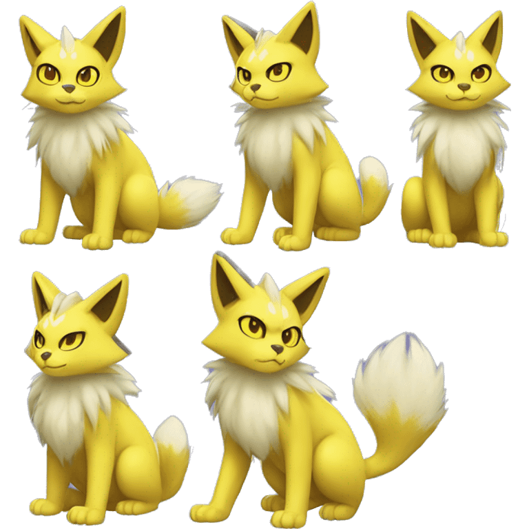 Yellow lombax-Zeraora-Renamon-cat full body emoji