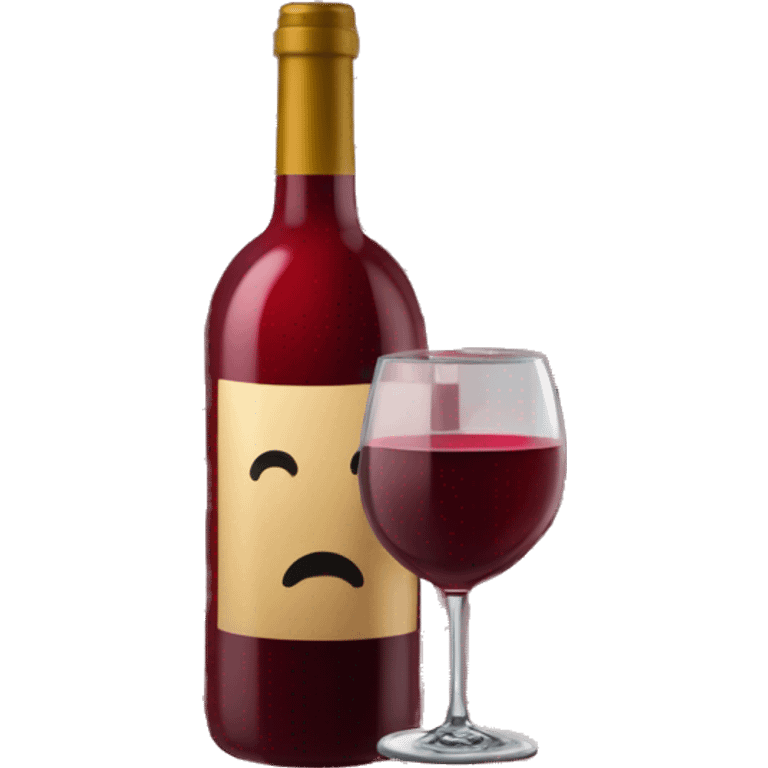 Bouteille de vin rouge sur un plateau emoji