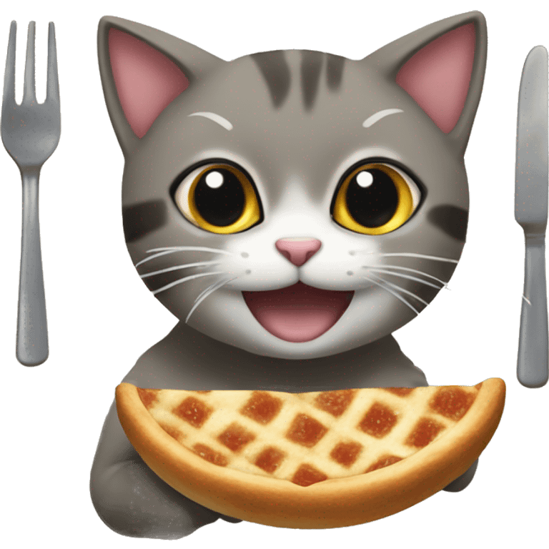 Gatto che mangia emoji