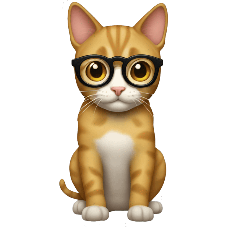 Quiero un gato amarrillo con unos lentes emoji