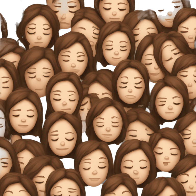 3 Sleepy 40 yr old woman brown hair emoji