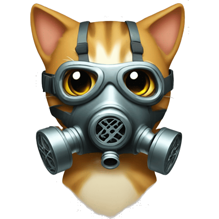 Kitty with Gas Mask emoji