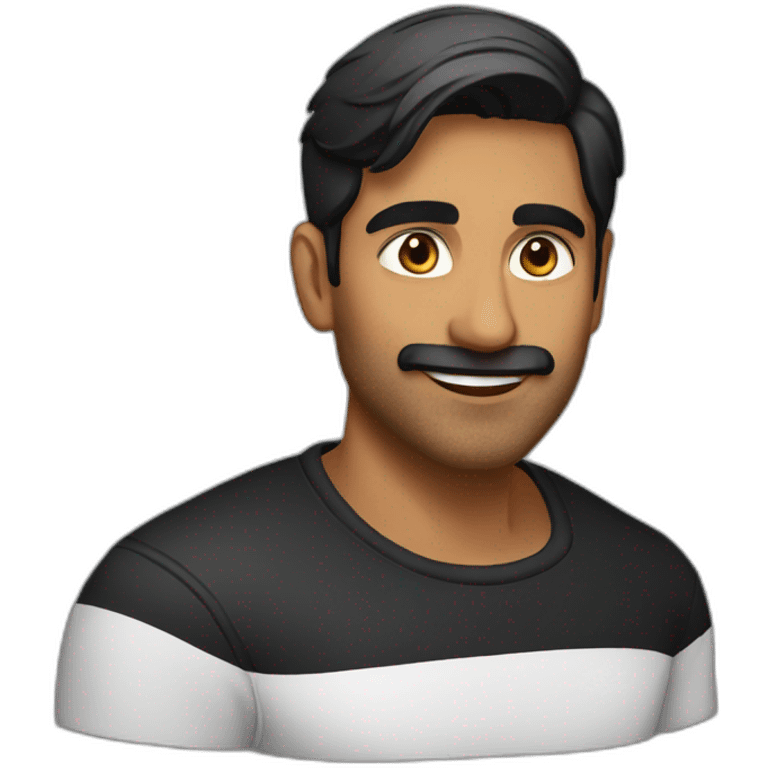 handsome indian guy in black shirt emoji