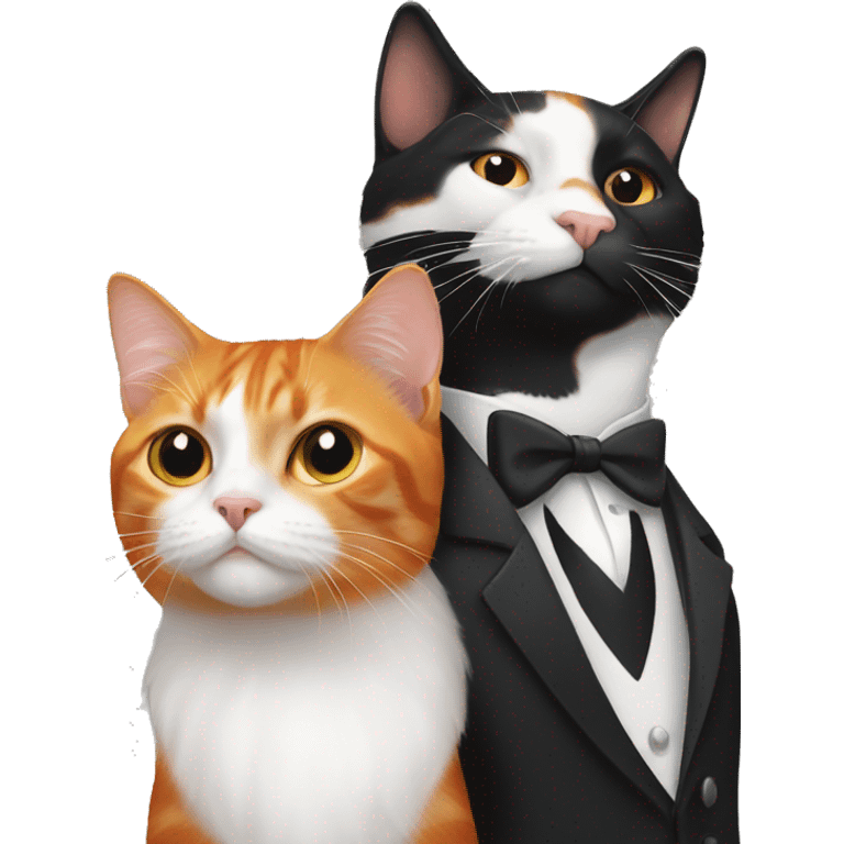 tuxedo and orange cat emoji