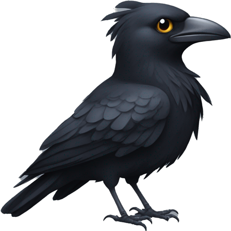 A corvid wearing a bow emoji