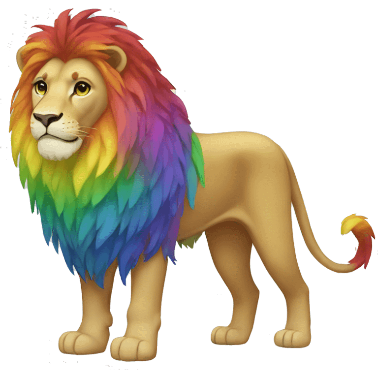 Rainbow Lion Full Body emoji