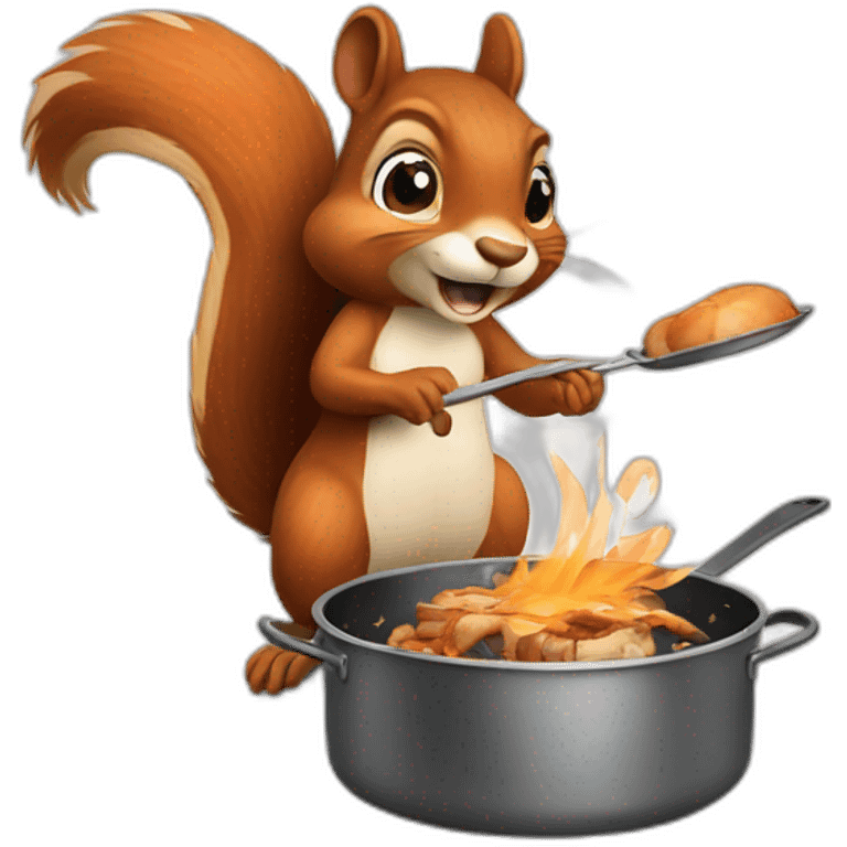 Squirrel cooking emoji