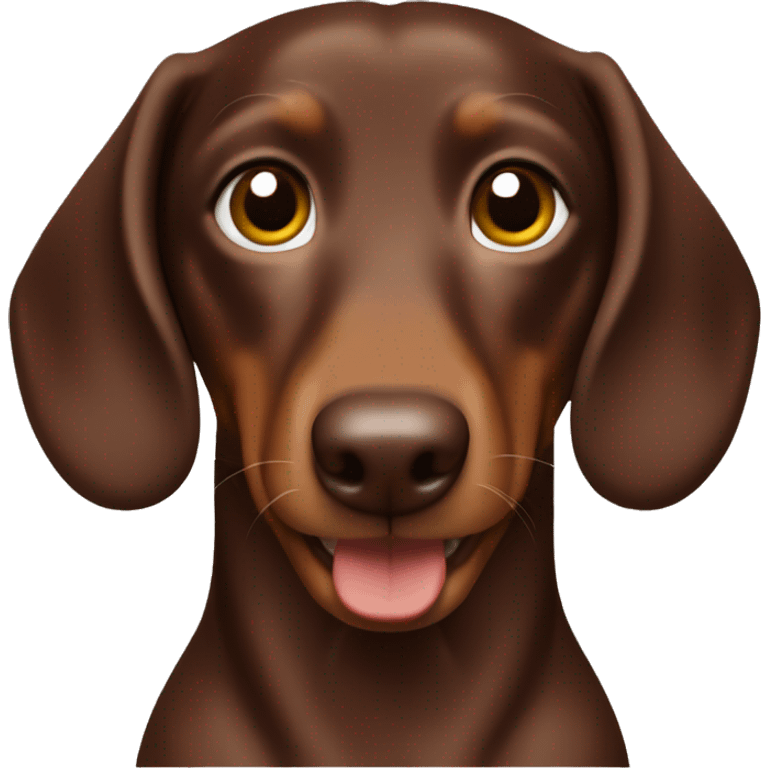 Chocolate-colored dachshun with tan emoji