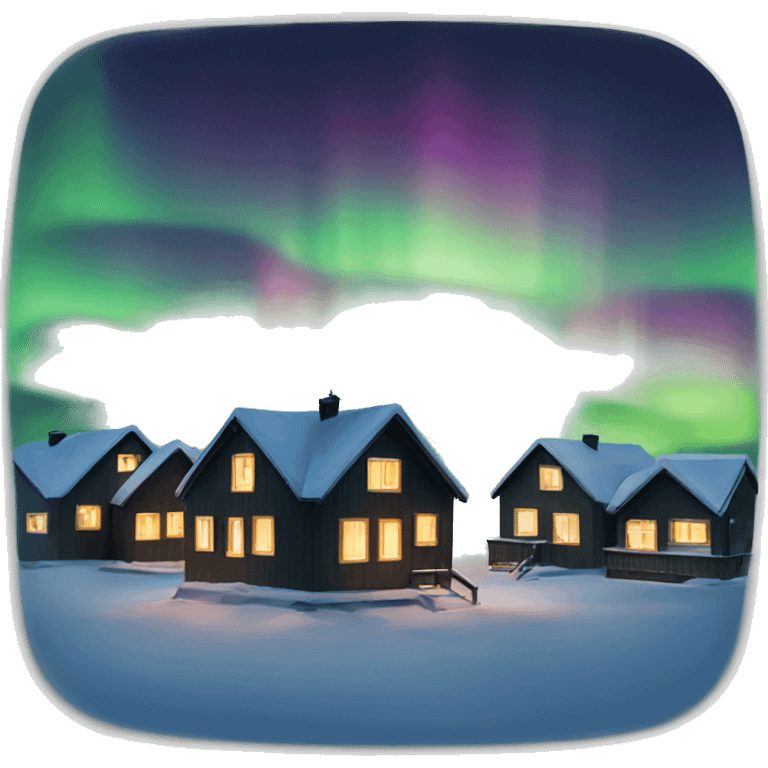 Northern Lights over houses emoji