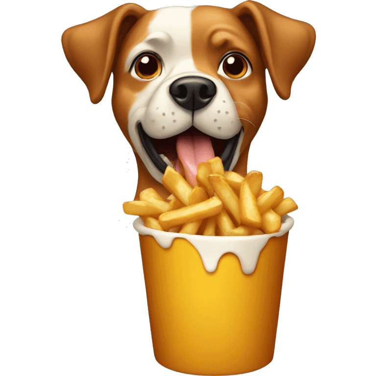 Dog eat poutine  emoji