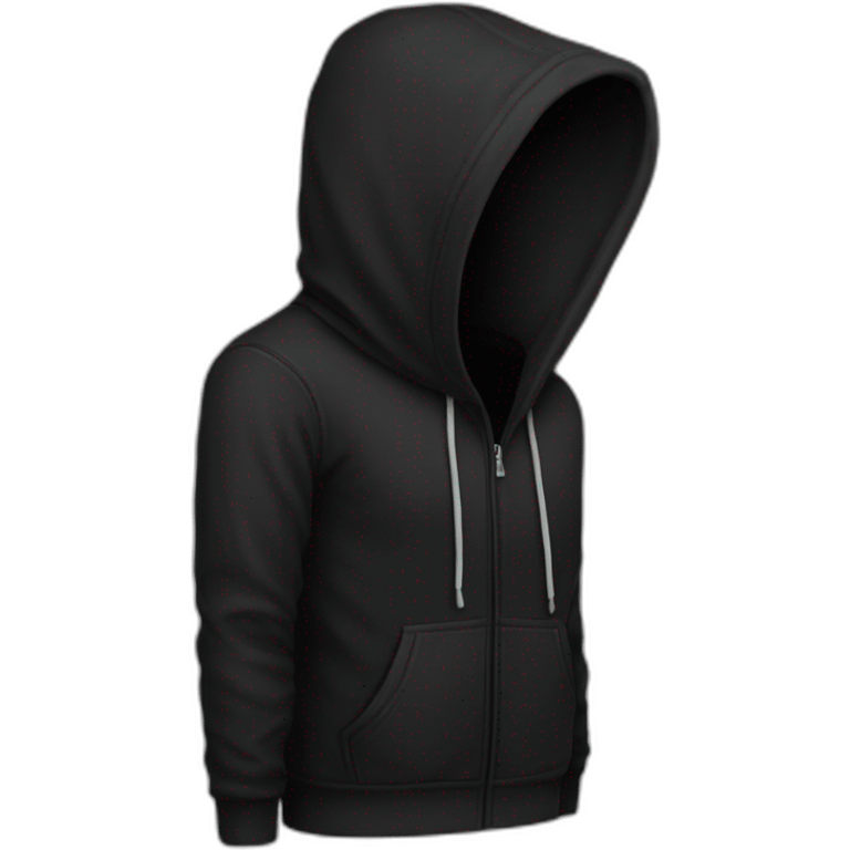 folded black hoodie emoji