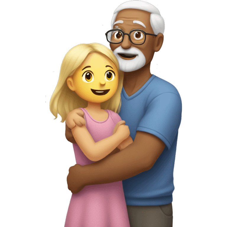 Grandpa huggings with little girl emoji