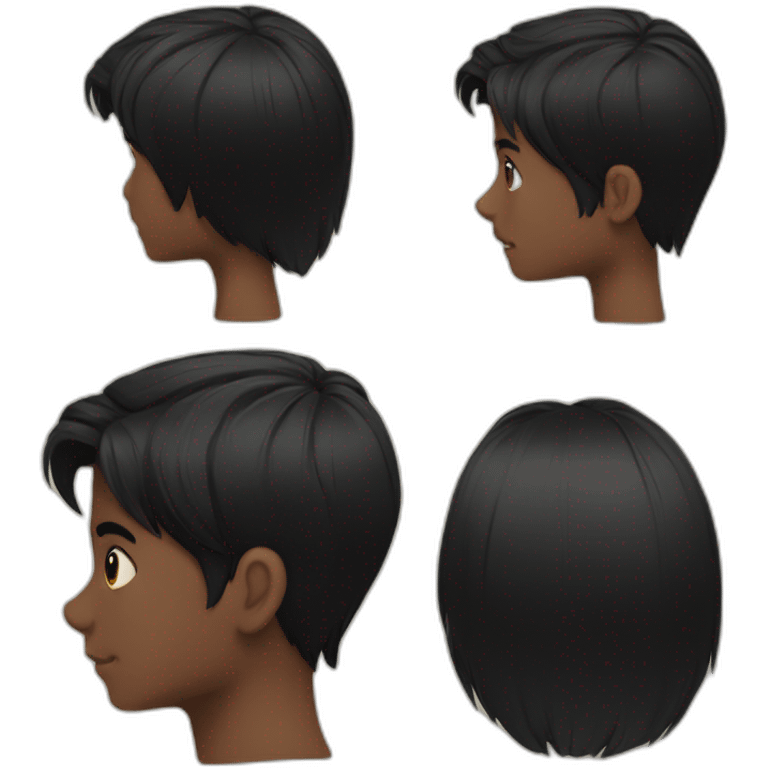 boy black hair Smooth Indian black emoji