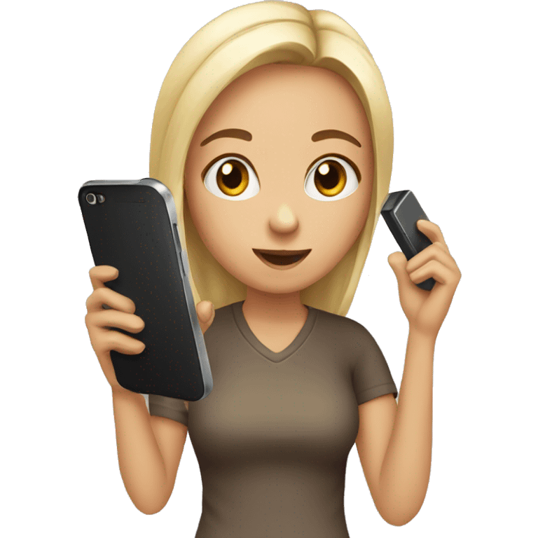 Girl with phone emoji