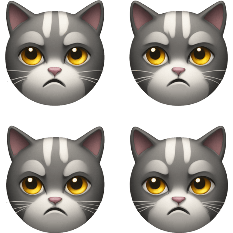 Sad and angry cat emoji