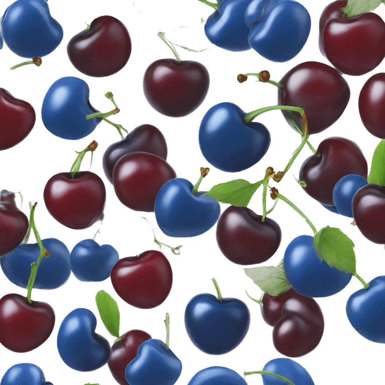 Blue cherries emoji