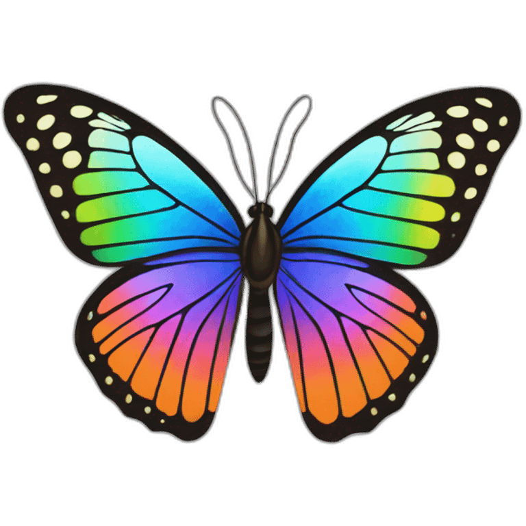 a butterfly that is a rainbow emoji