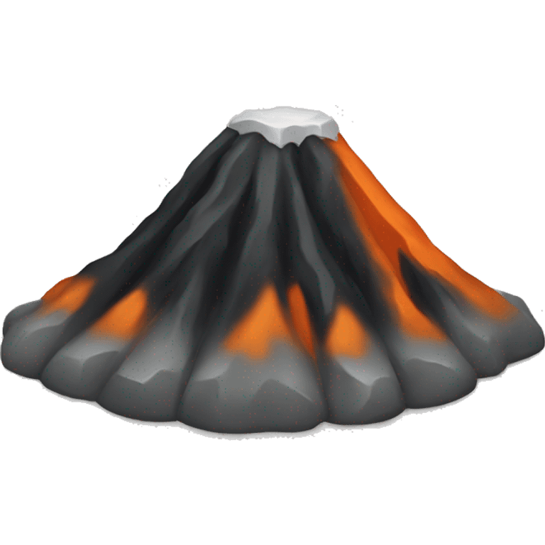 small black, gray and orange volcano
 emoji