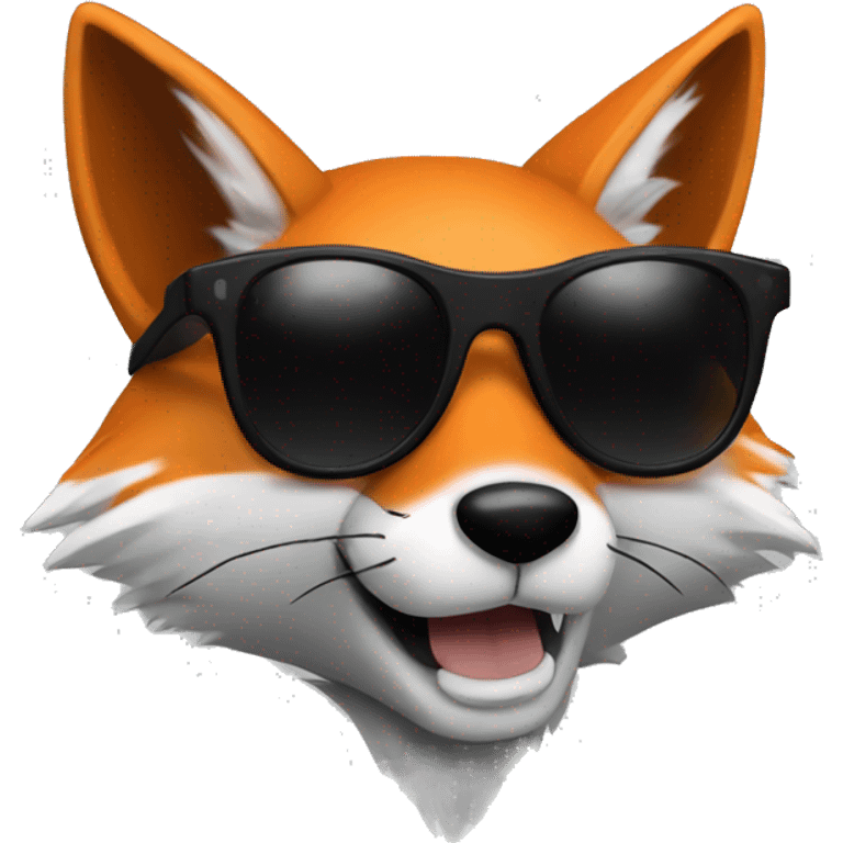 fox with black sunglasses, anime style emoji