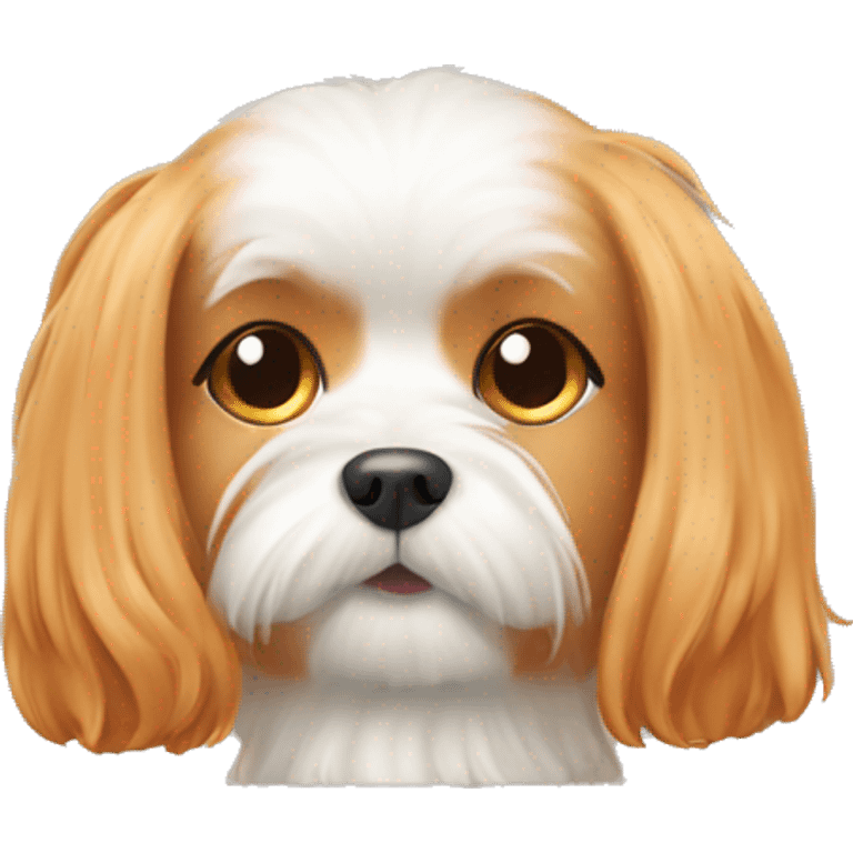 Maltese dog with ginger cat At the same time emoji