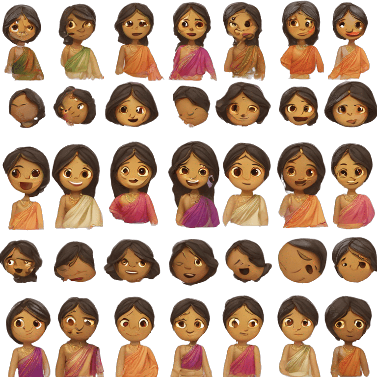 women in indian ethnic wear emoji