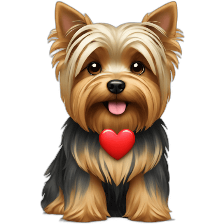 Yorkshire terrier with a heart emoji