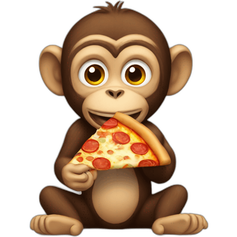 Monkey eating pizza emoji