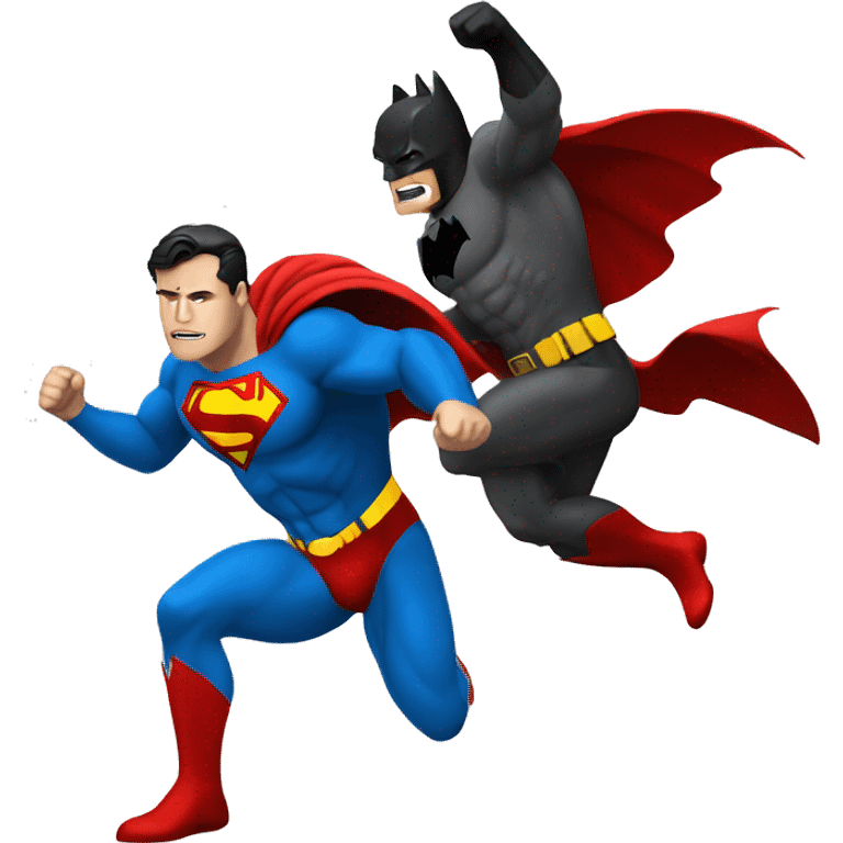 Superman fighting batman  emoji