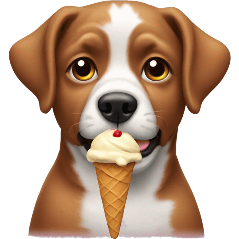 Dog eating icecream emoji