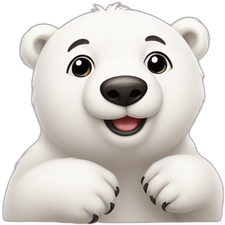 love cute polar bear emoji