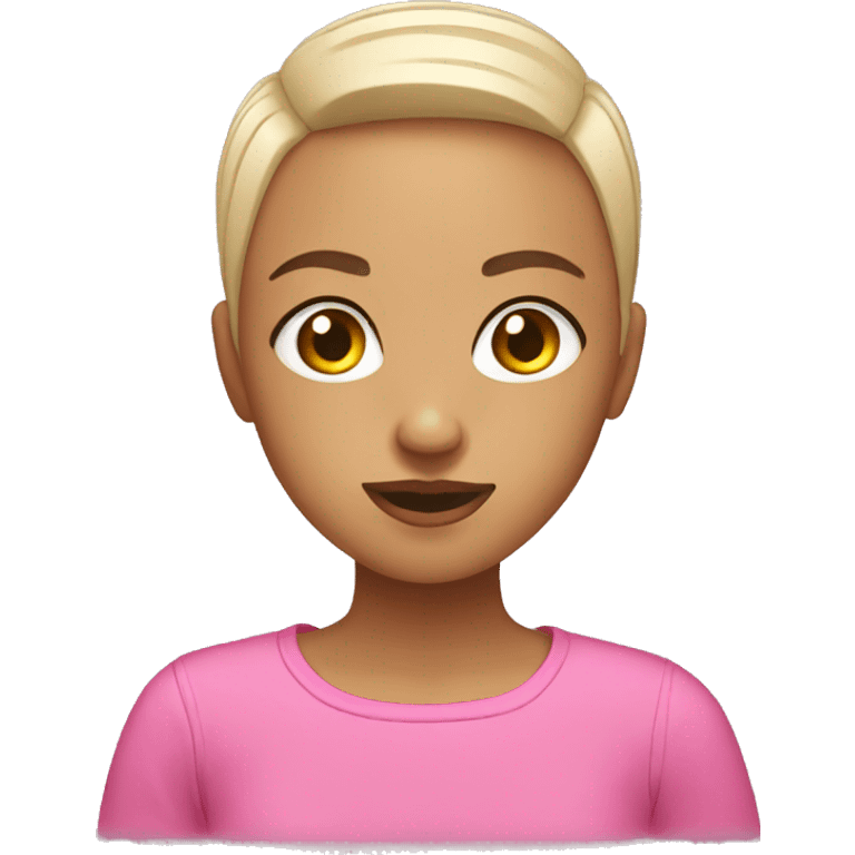 Pink buzzcut girl  emoji