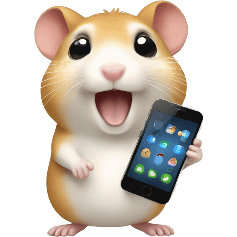 hamster calling on the smartphone emoji