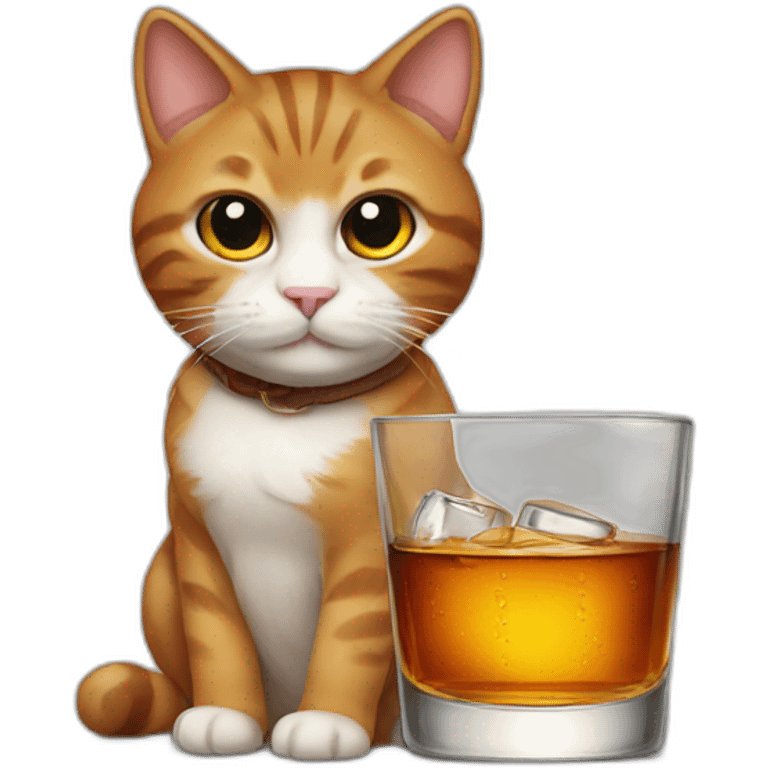 cat with whiskey emoji