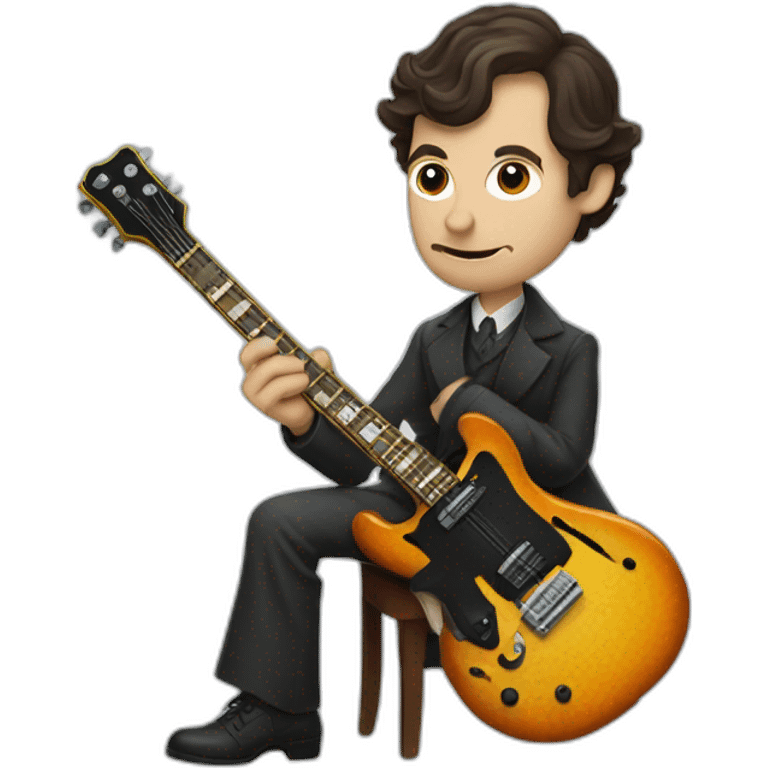 Sherlock Holmes playing the electric guitar  emoji