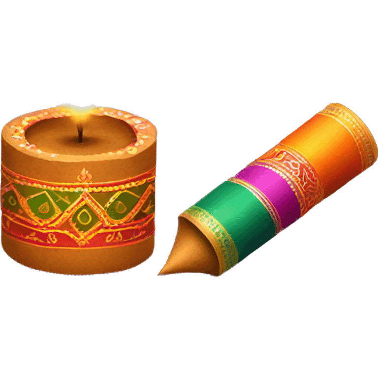 Diwali crackers and Diya emoji