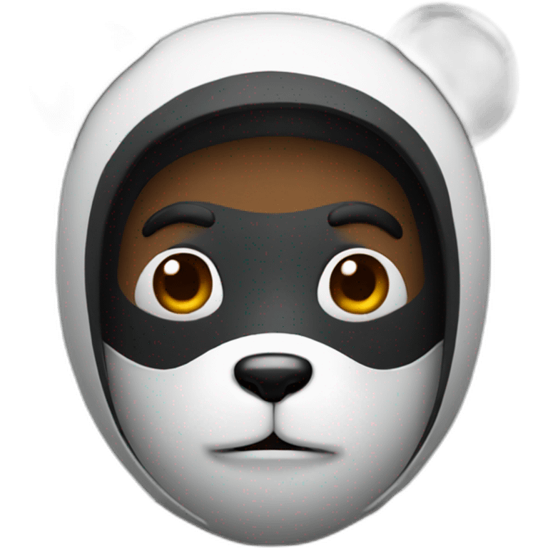 man with panda mask emoji