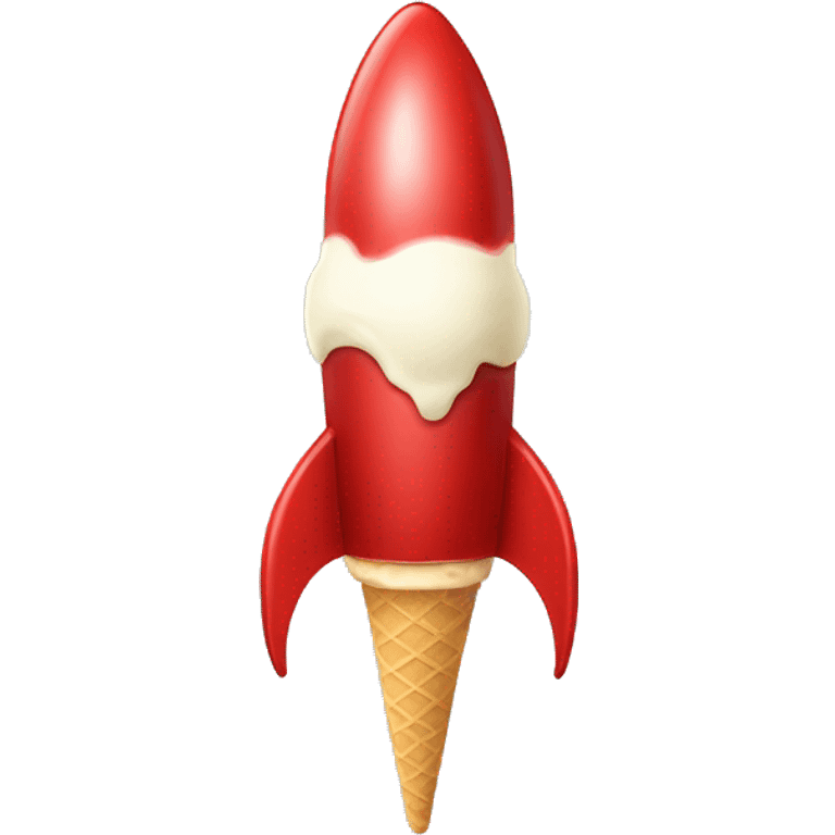 Extremely long red rocket with ice cream  emoji